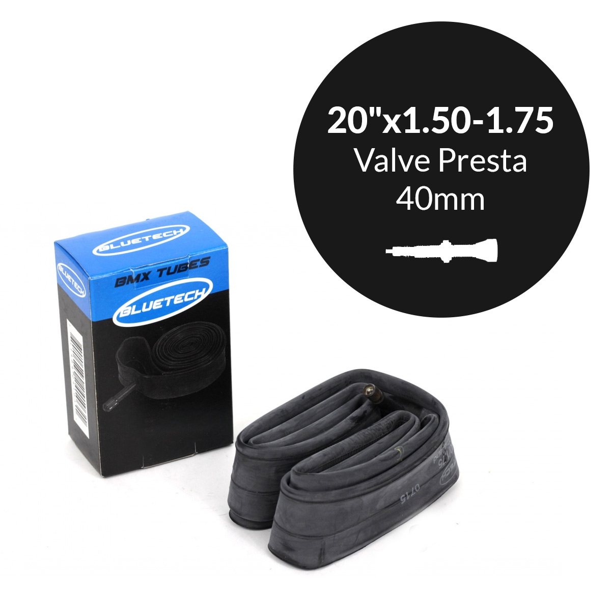 Chambre à Air VTT/BMX 20 Pouces - Pour Pneus 1.50 à 1.75 De Large - Valve Schrader (Auto) - Référence TUIM2015X175